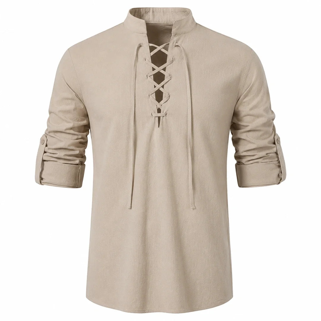 Caspian Men’s Relaxed-Fit Lace-Up Shirt