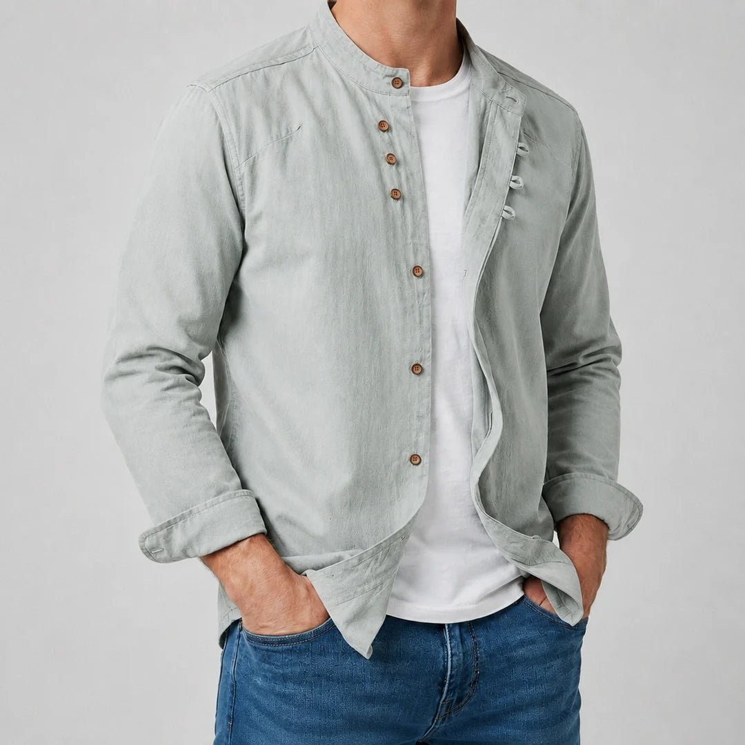 Kyoto - Men's Ultra Comfortable Band Collar Shirt