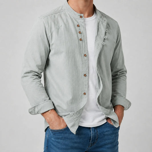 Kyoto - Men's Ultra Comfortable Band Collar Shirt