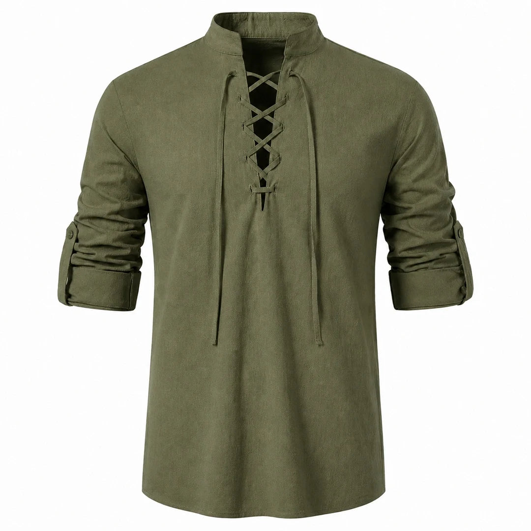 Caspian Men’s Relaxed-Fit Lace-Up Shirt