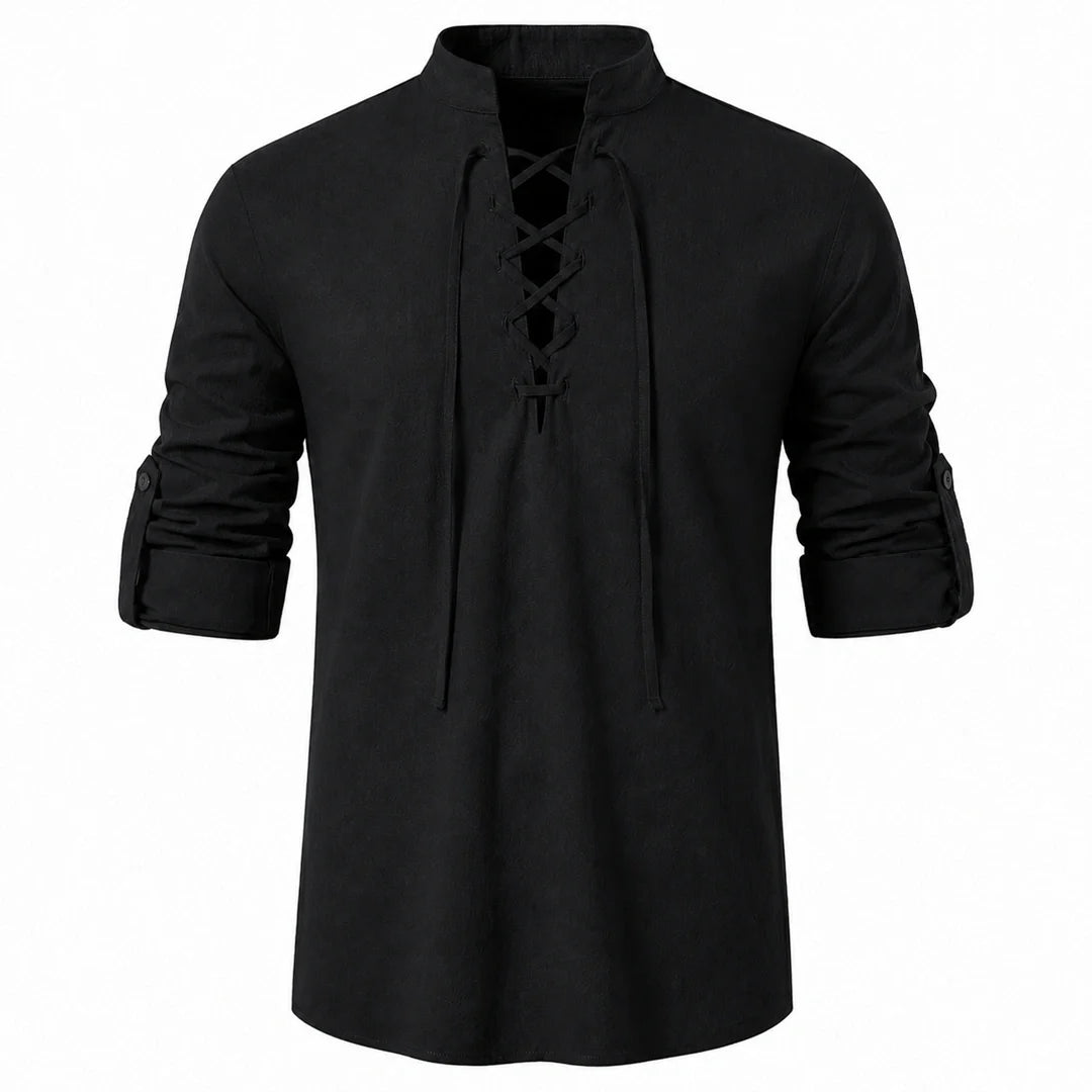 Caspian Men’s Relaxed-Fit Lace-Up Shirt