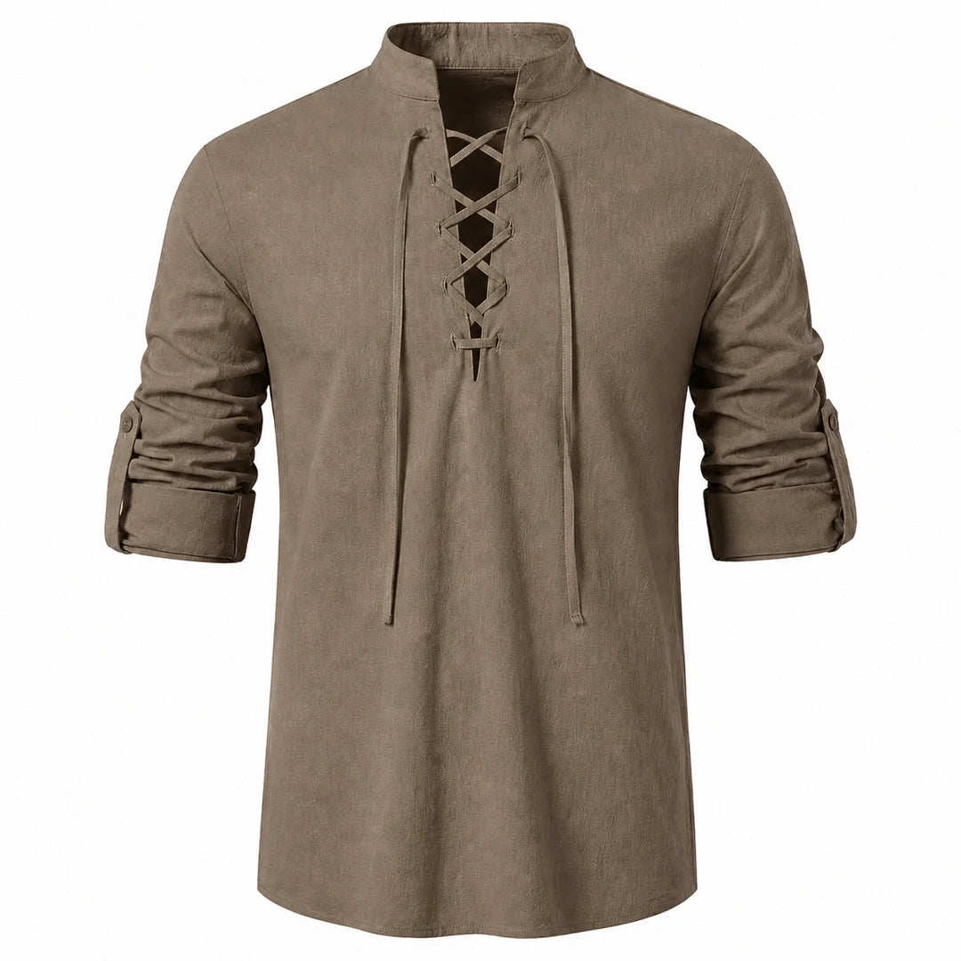 Caspian Men’s Relaxed-Fit Lace-Up Shirt