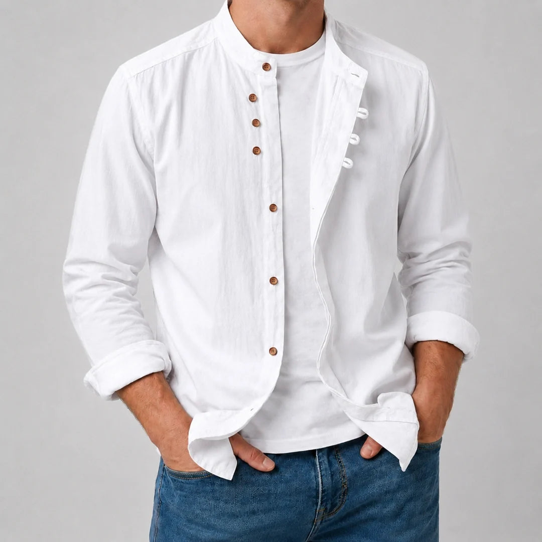 Kyoto - Men's Ultra Comfortable Band Collar Shirt