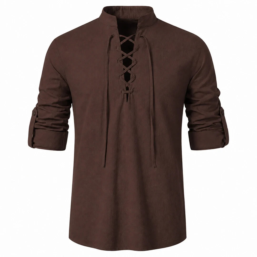 Caspian Men’s Relaxed-Fit Lace-Up Shirt