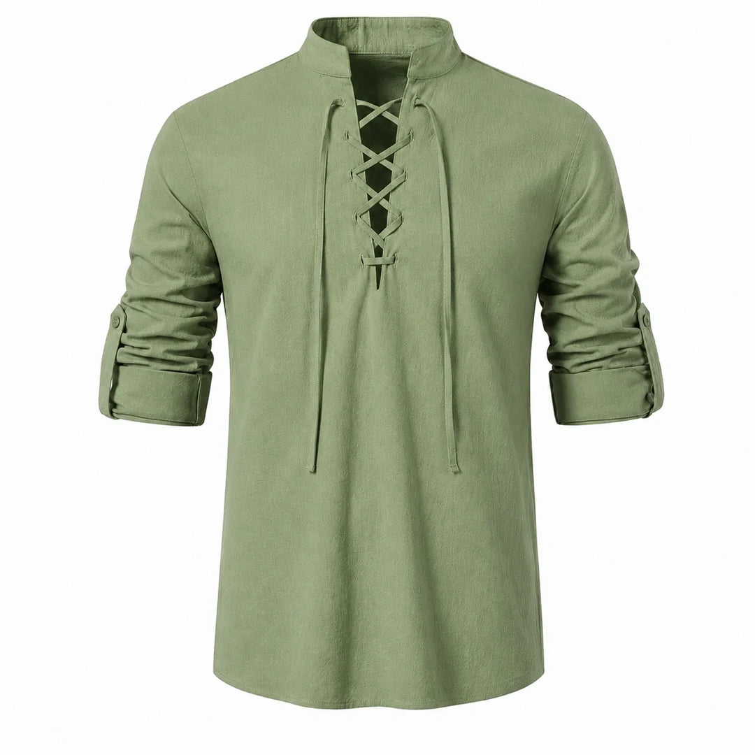 Caspian Men’s Relaxed-Fit Lace-Up Shirt