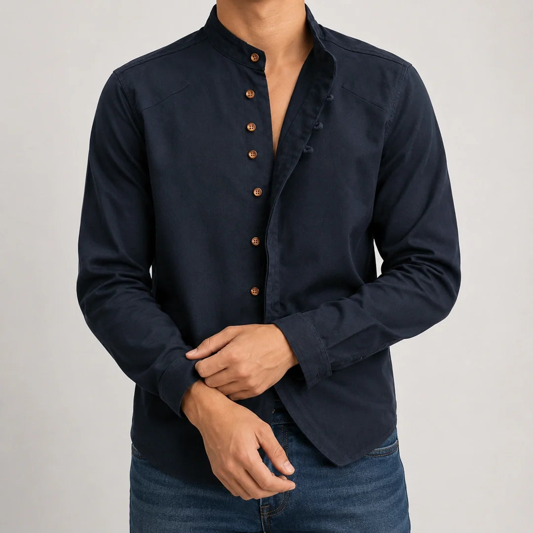 Kyoto - Men's Ultra Comfortable Band Collar Shirt